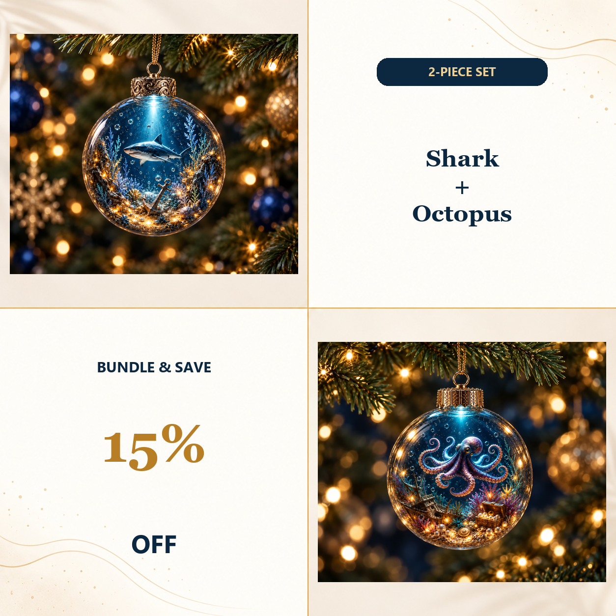 🌊Ocean Glow Sea Life Ornament Collection – 🐳8 Underwater Designs