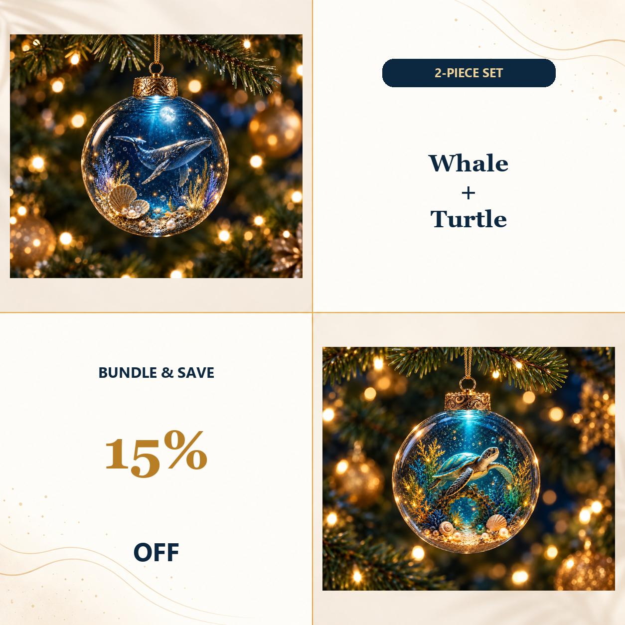 🌊Ocean Glow Sea Life Ornament Collection – 🐳8 Underwater Designs
