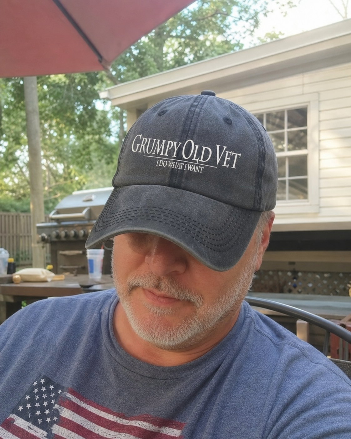 Customer review photo for 🔥 Veteran "I Do What I Want" Hat – Classic Printed Baseball Cap for Everyday Wear