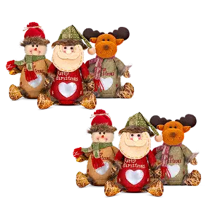 🎄🎄🎁Christmas Character Gift Bag Set – Santa, Reindeer & Gingerbread Man