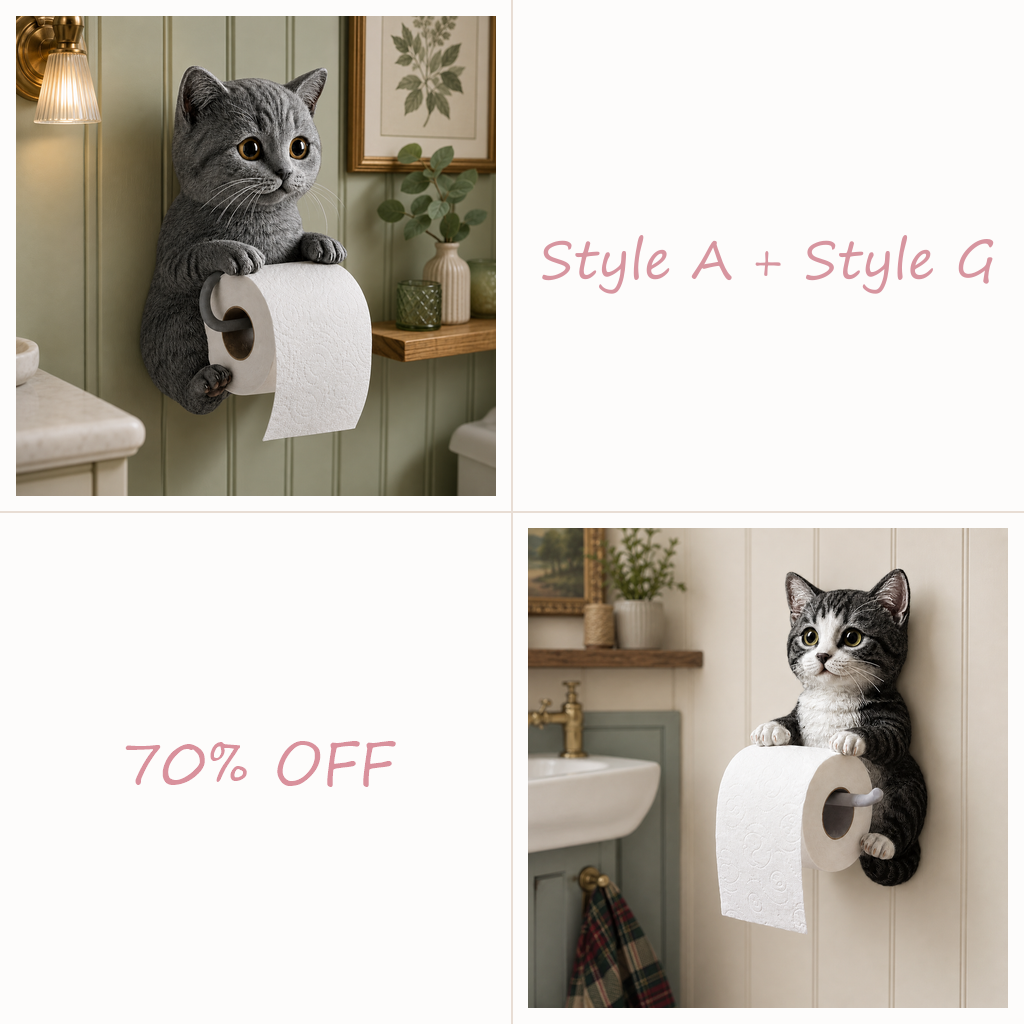 😻😻😻 Cute Cat Wall-Mounted Toilet Paper Holder – Fun, Practical Bathroom Décor
