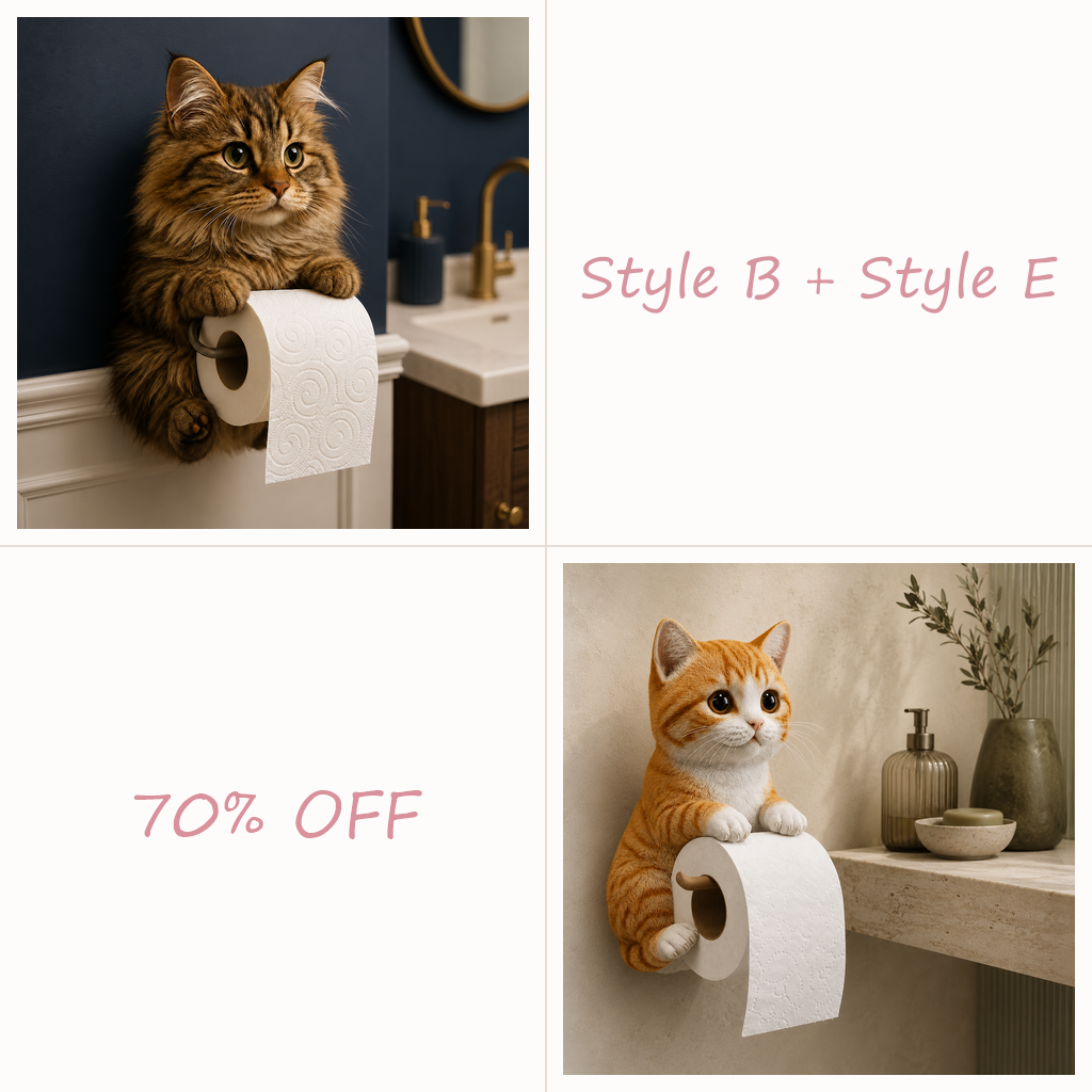 😻😻😻 Cute Cat Wall-Mounted Toilet Paper Holder – Fun, Practical Bathroom Décor
