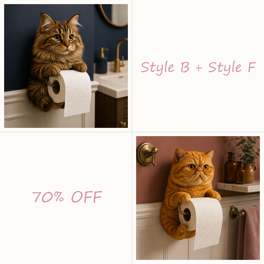 😻😻😻 Cute Cat Wall-Mounted Toilet Paper Holder – Fun, Practical Bathroom Décor