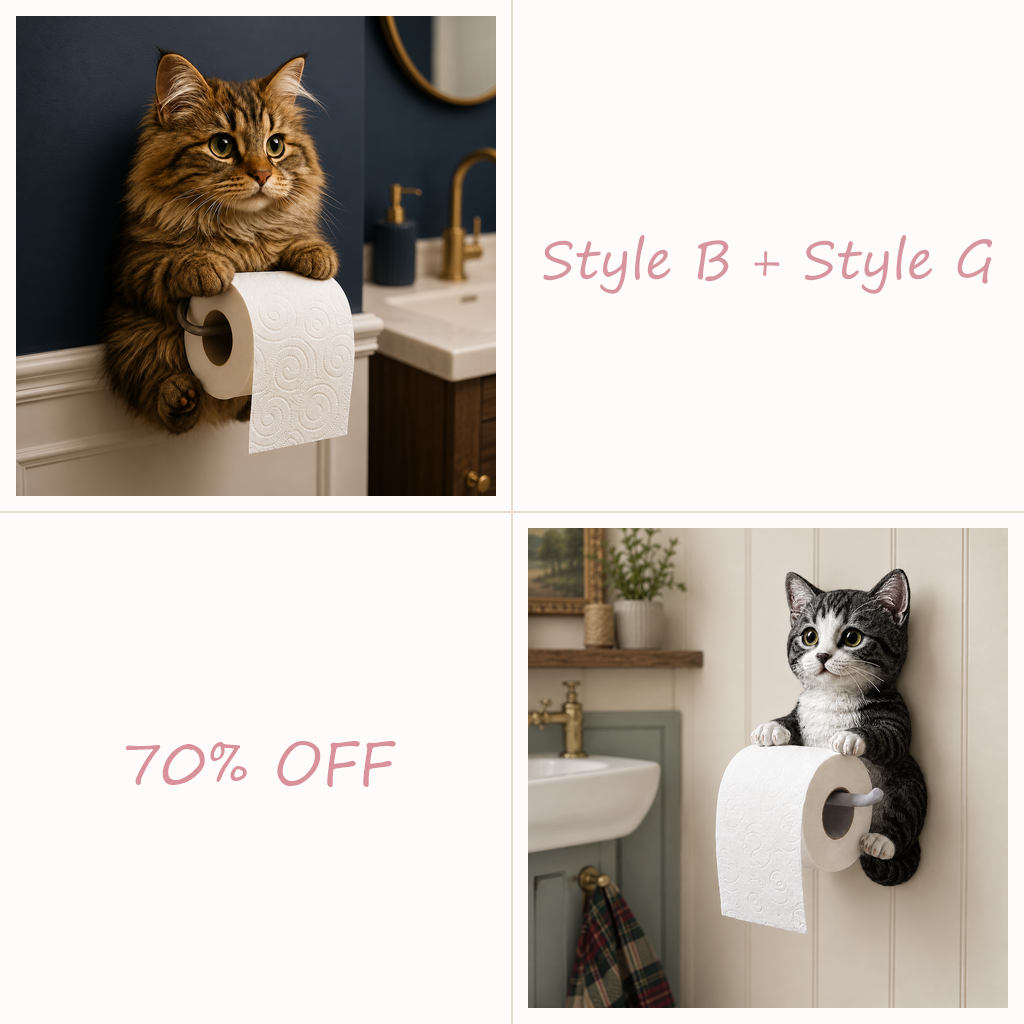 😻😻😻 Cute Cat Wall-Mounted Toilet Paper Holder – Fun, Practical Bathroom Décor
