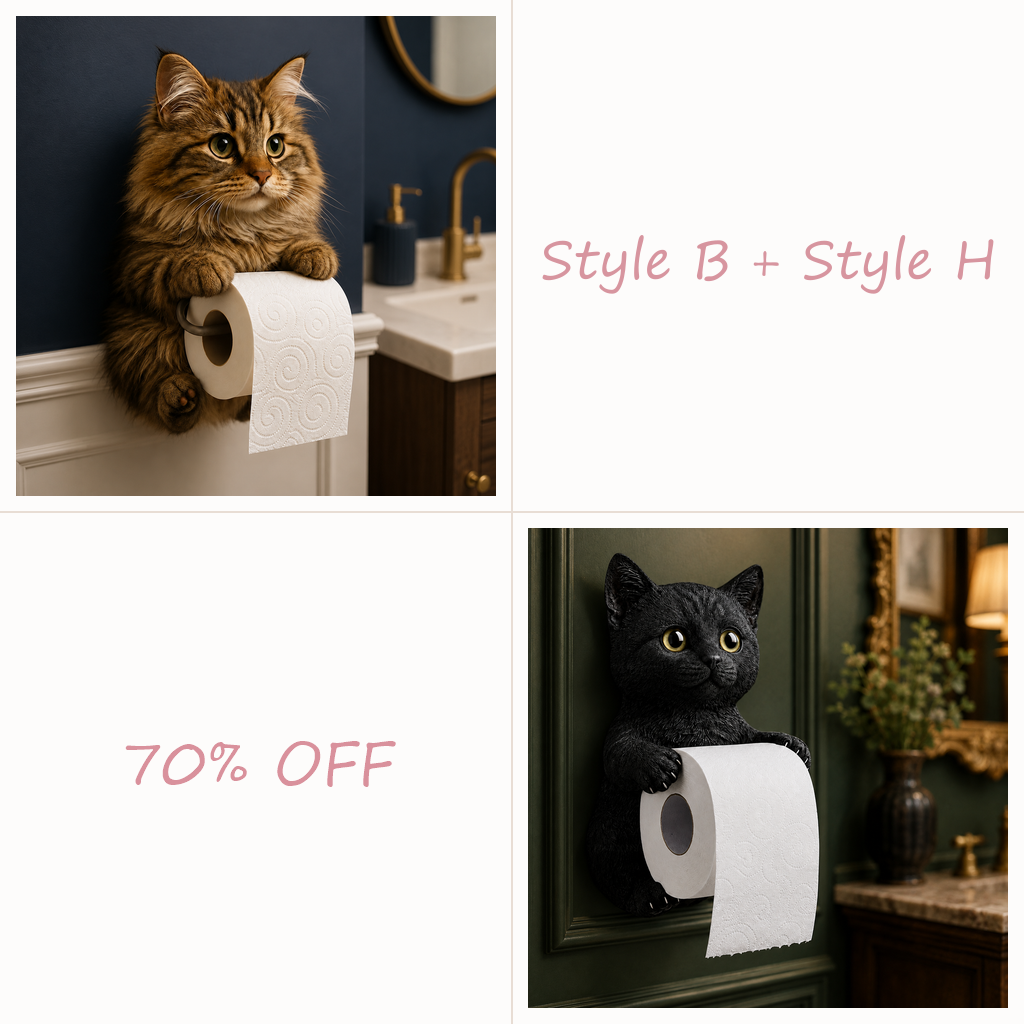 😻😻😻 Cute Cat Wall-Mounted Toilet Paper Holder – Fun, Practical Bathroom Décor