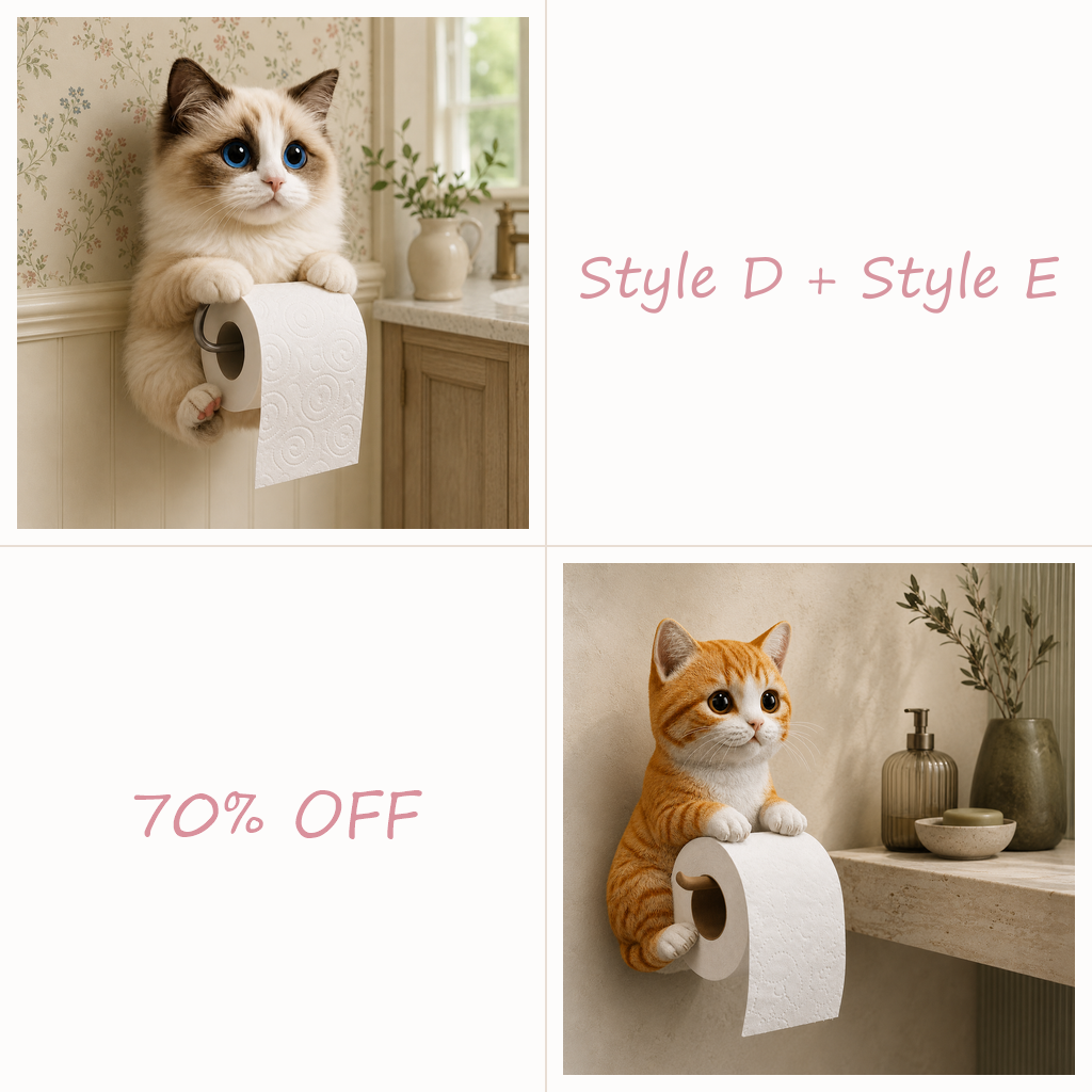 😻😻😻 Cute Cat Wall-Mounted Toilet Paper Holder – Fun, Practical Bathroom Décor
