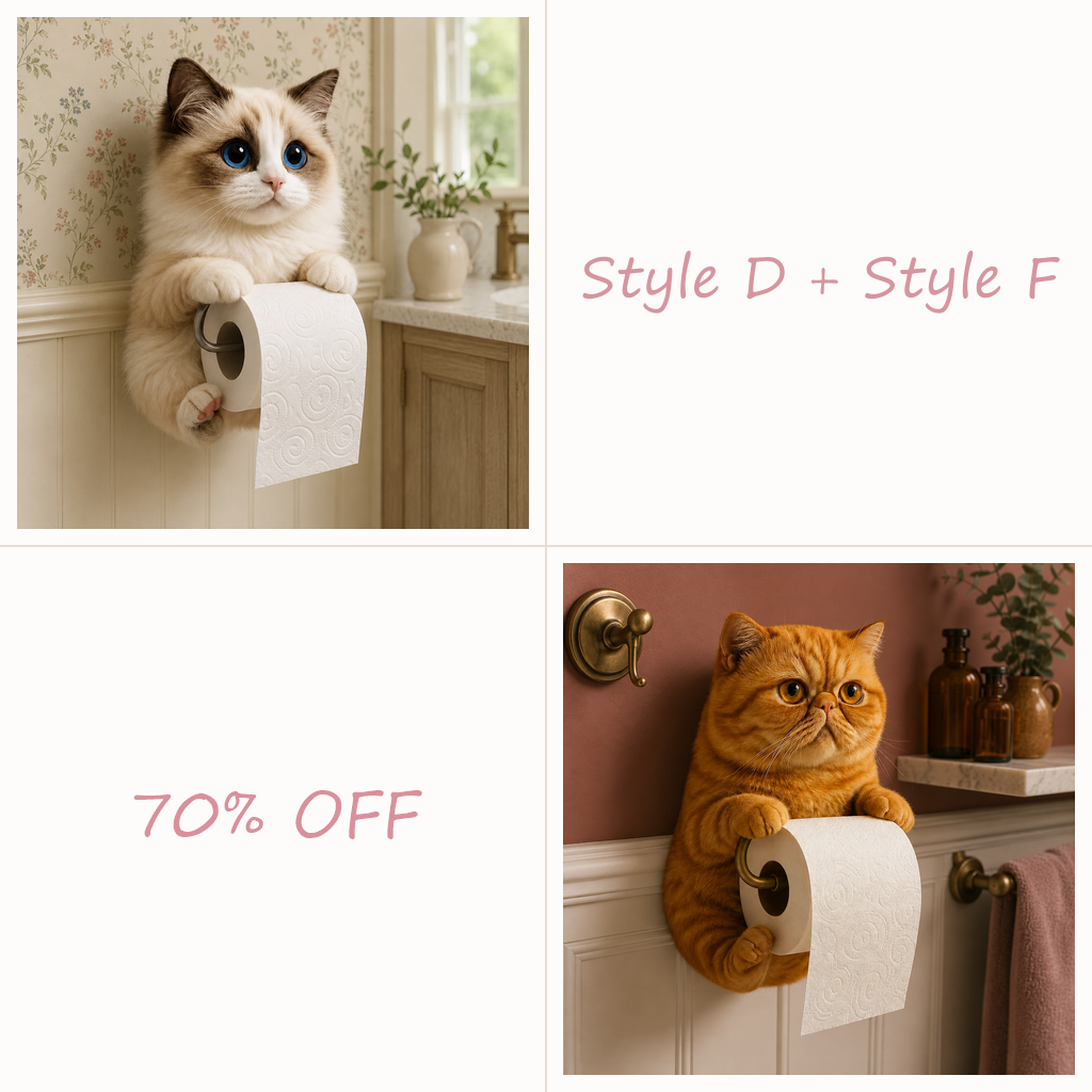 😻😻😻 Cute Cat Wall-Mounted Toilet Paper Holder – Fun, Practical Bathroom Décor
