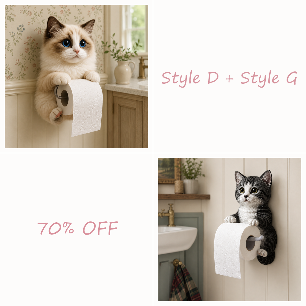 😻😻😻 Cute Cat Wall-Mounted Toilet Paper Holder – Fun, Practical Bathroom Décor
