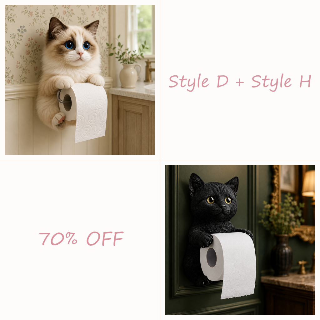 😻😻😻 Cute Cat Wall-Mounted Toilet Paper Holder – Fun, Practical Bathroom Décor