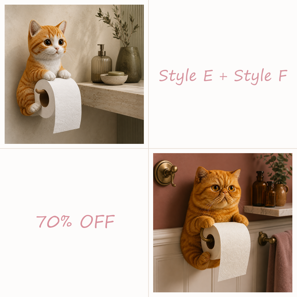 😻😻😻 Cute Cat Wall-Mounted Toilet Paper Holder – Fun, Practical Bathroom Décor
