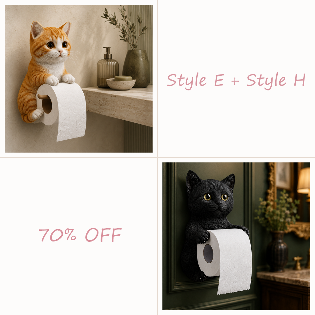 😻😻😻 Cute Cat Wall-Mounted Toilet Paper Holder – Fun, Practical Bathroom Décor