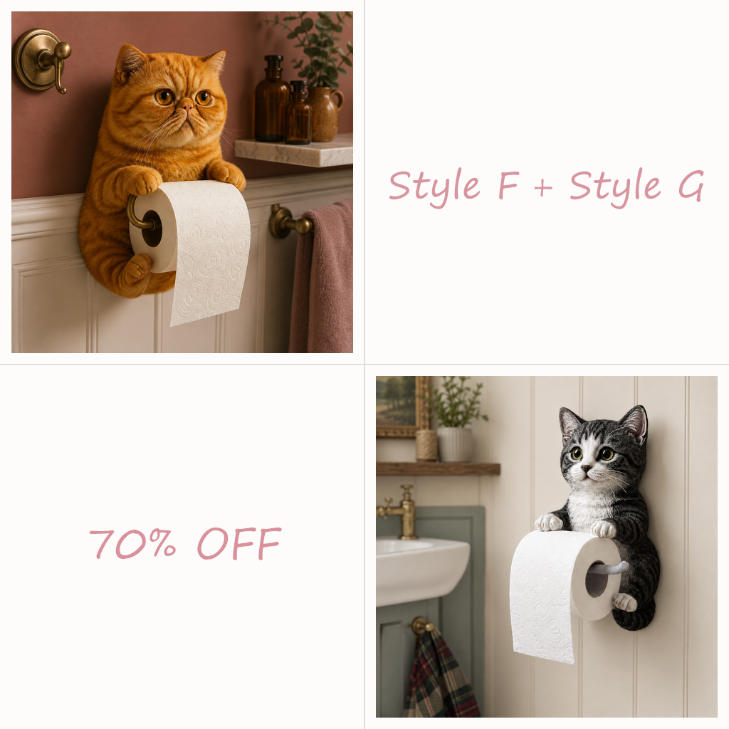 😻😻😻 Cute Cat Wall-Mounted Toilet Paper Holder – Fun, Practical Bathroom Décor