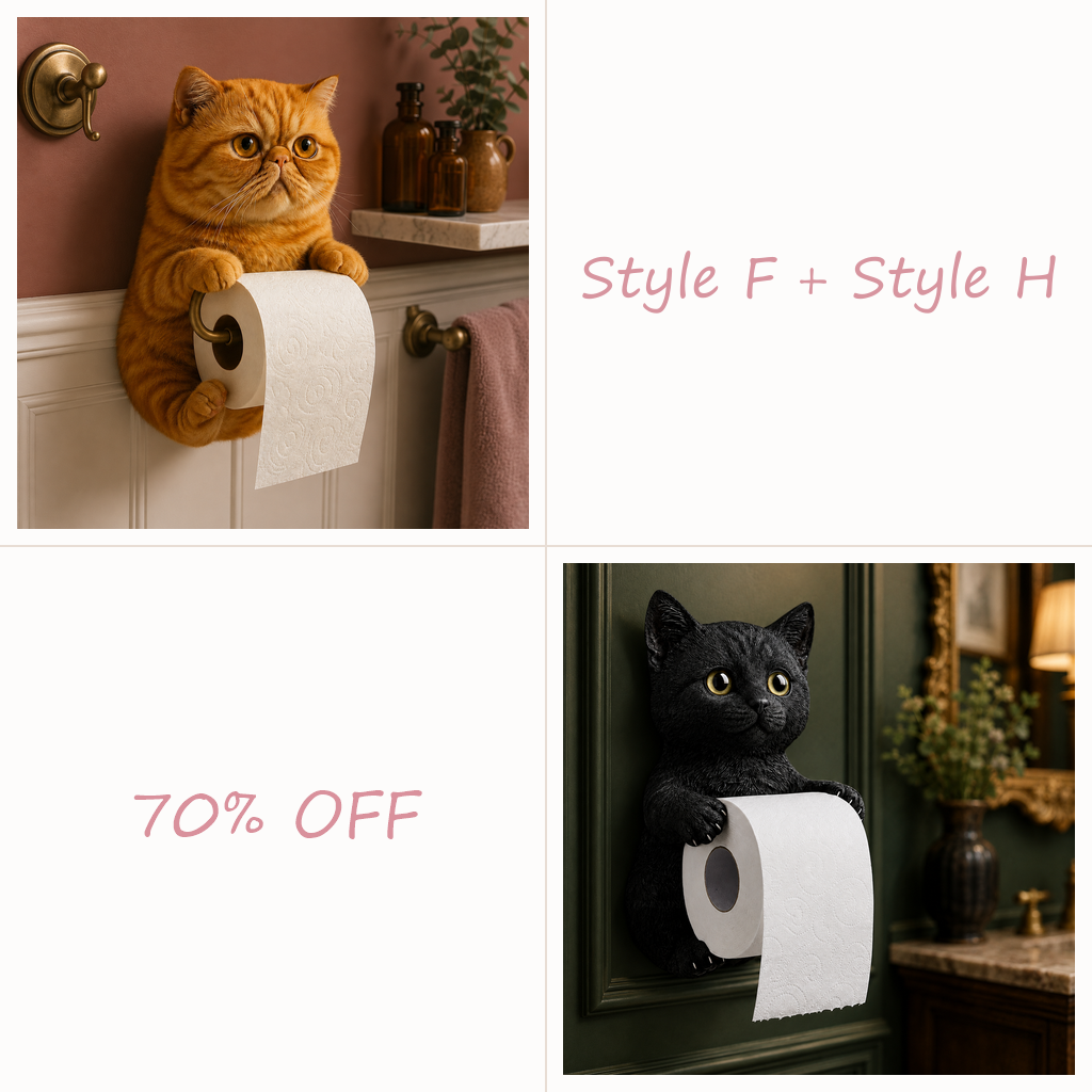 😻😻😻 Cute Cat Wall-Mounted Toilet Paper Holder – Fun, Practical Bathroom Décor