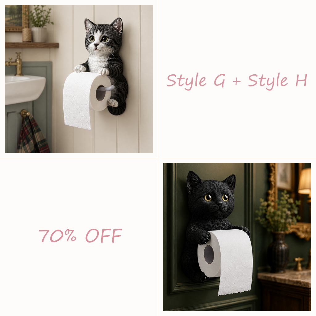 😻😻😻 Cute Cat Wall-Mounted Toilet Paper Holder – Fun, Practical Bathroom Décor