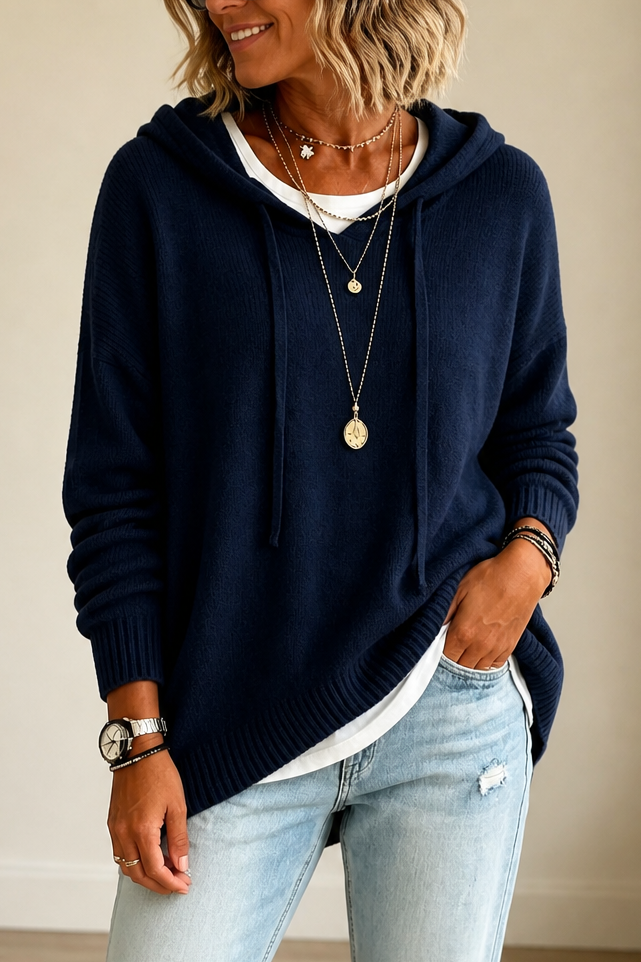 📢📢 70% OFF!!  Wearbella – Oversized Drawstring Hooded Knit Sweater