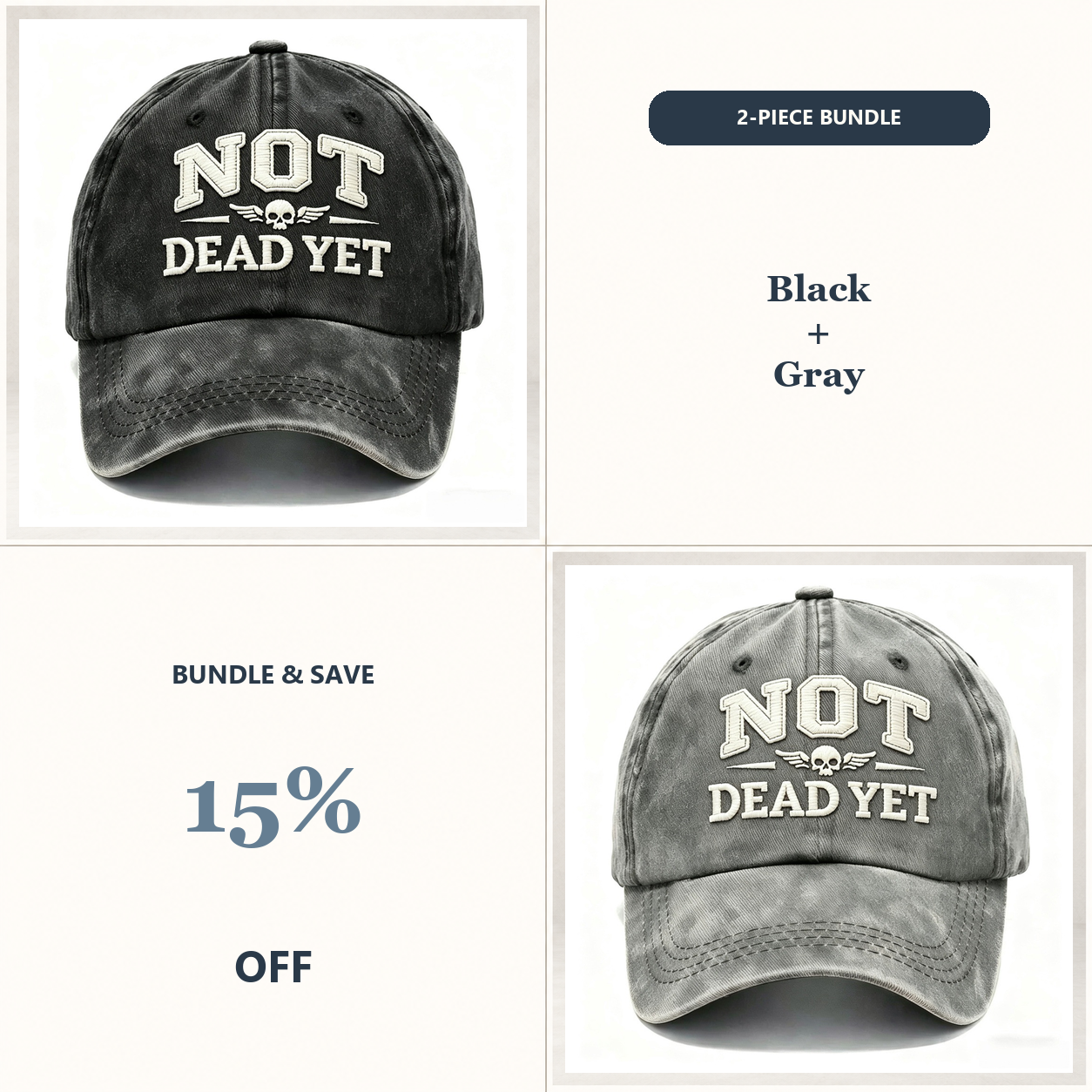 🧢Not Dead Yet Veteran Pride Dad Hat – Vintage Embroidered Cap