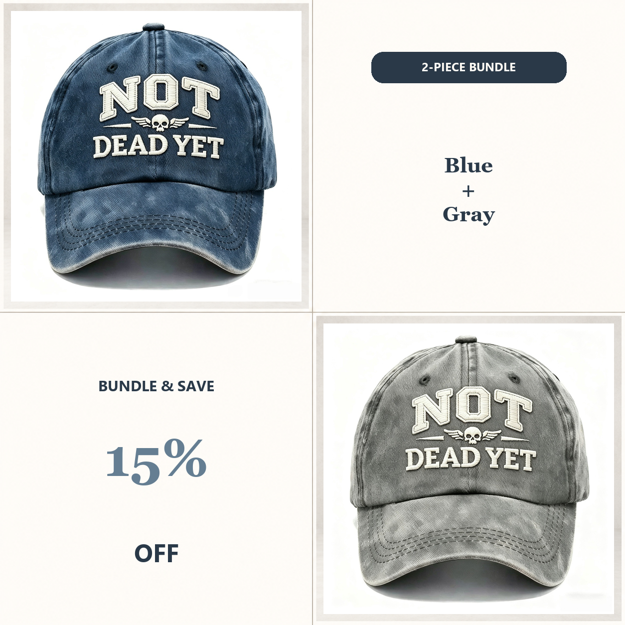 🧢Not Dead Yet Veteran Pride Dad Hat – Vintage Embroidered Cap
