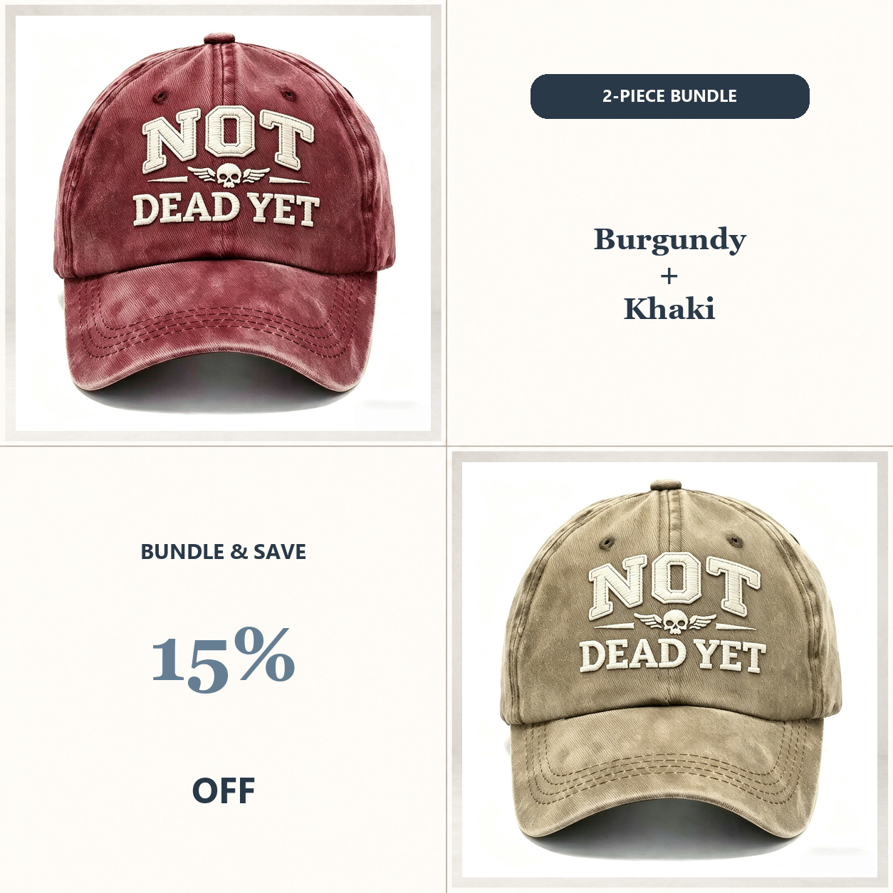 🧢Not Dead Yet Veteran Pride Dad Hat – Vintage Embroidered Cap