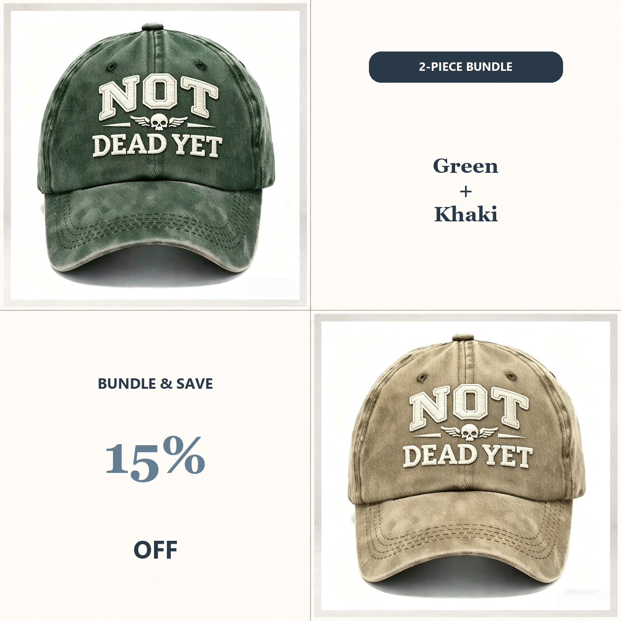 🧢Not Dead Yet Veteran Pride Dad Hat – Vintage Embroidered Cap
