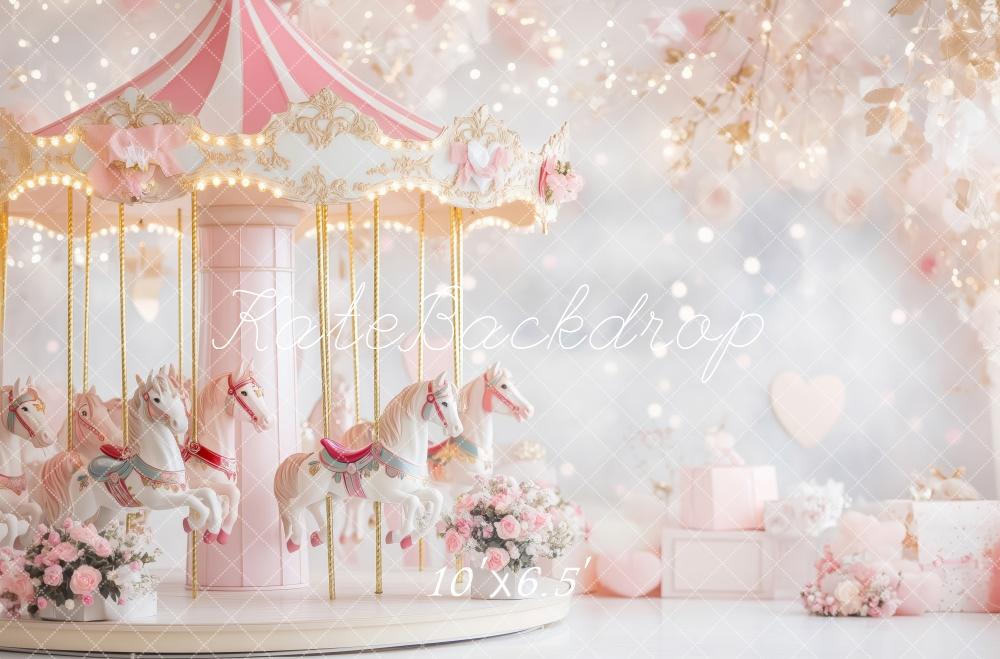 Kate Atelier Valentine Carousel Pink Floral Backdrop