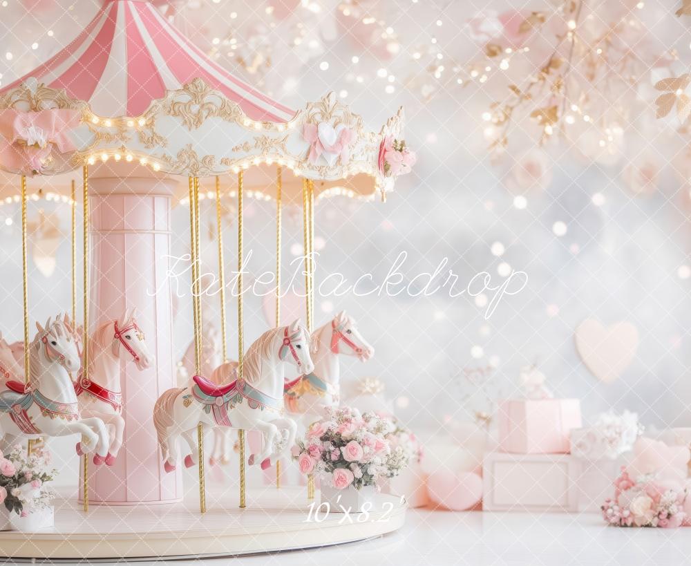 Kate Atelier Valentine Carousel Pink Floral Backdrop