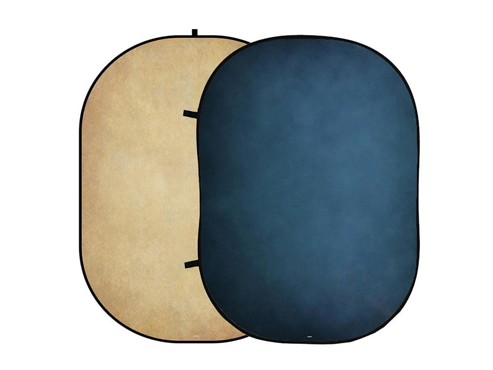 Kate Abstract Cream/Abstract Blue Collapsible Backdrop Photography 5X6.5ft(1.5x2m) - Kate Backdrop