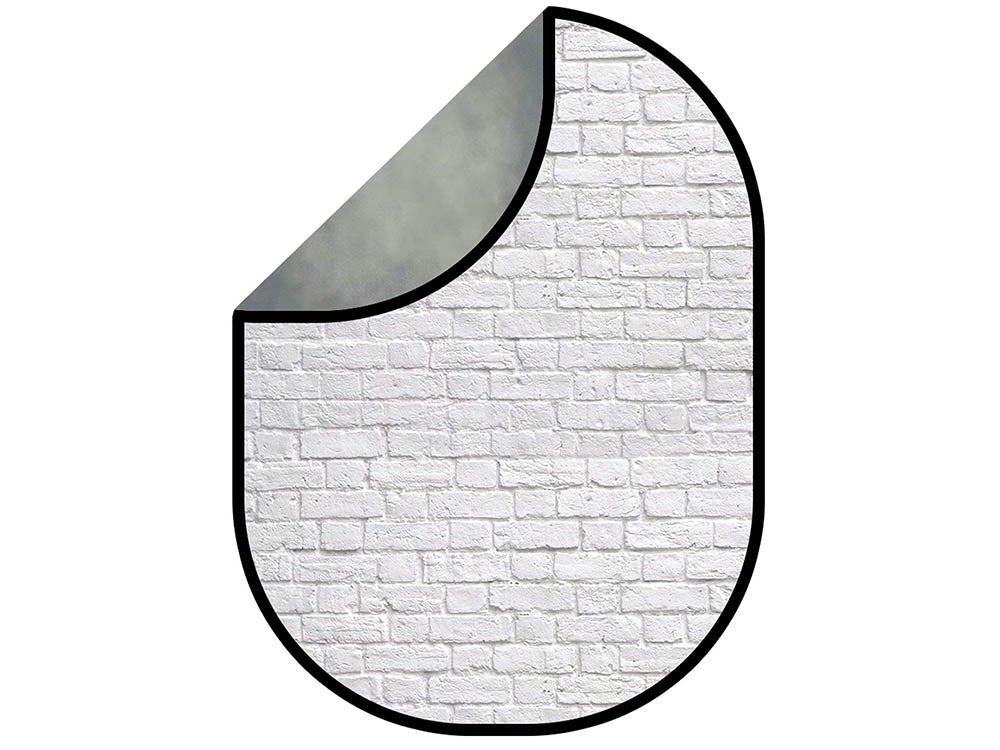 Kate Cold Tones Of Gray And Little Green/White Brick Solid Collapsible Backdrop Photography 5X6.5ft(1.5x2m) - Kate Backdrop