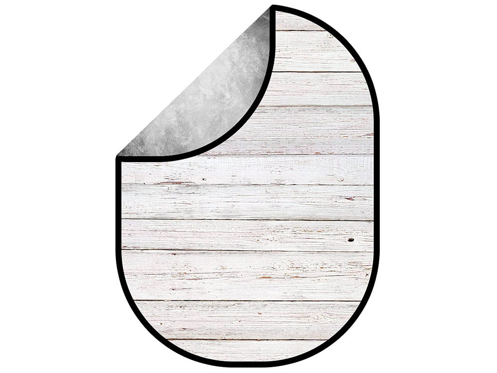 Kate Retro Style White Wood/Gray Texture Collapsible Backdrop Photography 5X6.5ft(1.5x2m) - Kate Backdrop