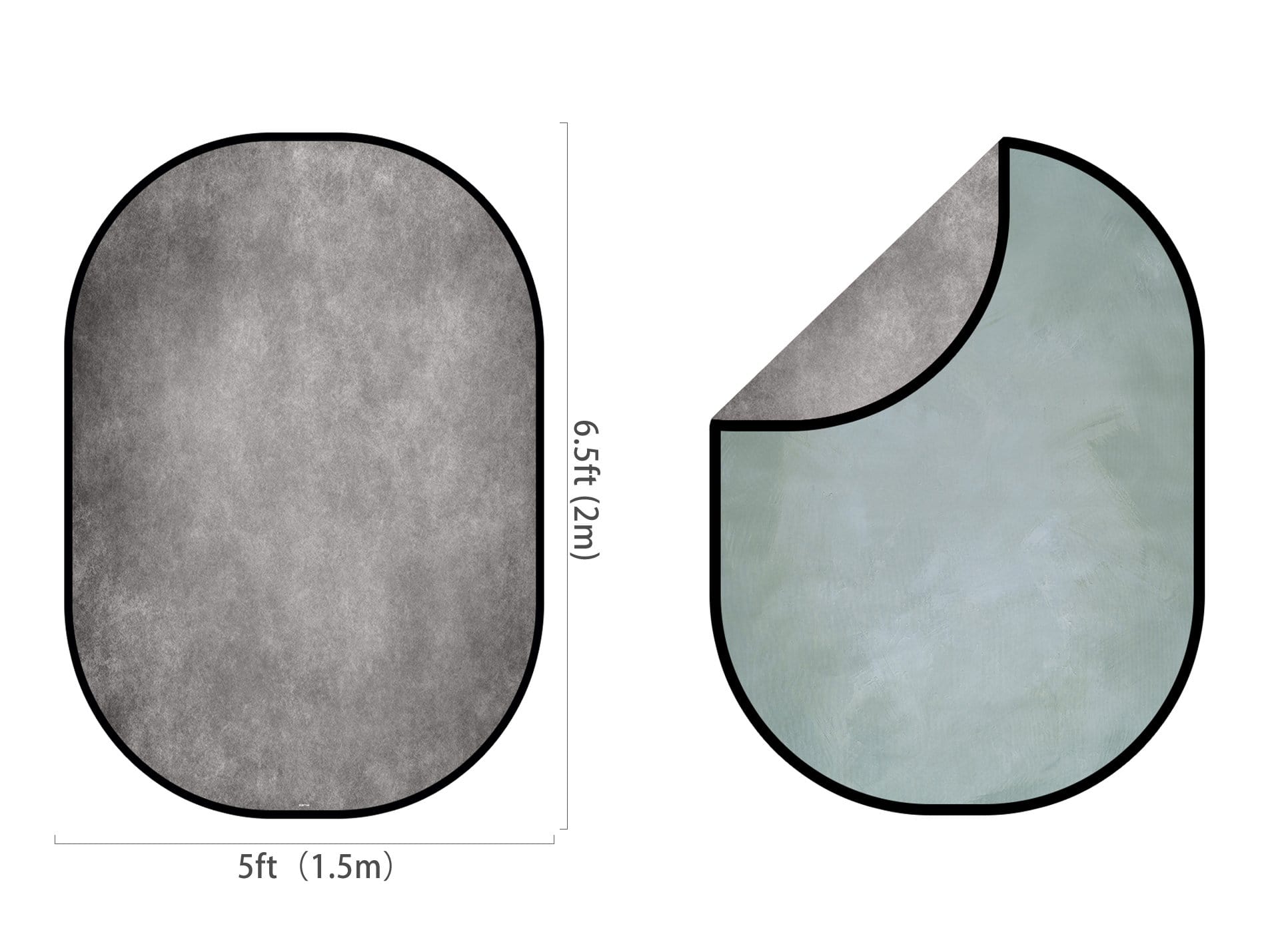Kate Abstract Gray Green/Abstract Gray Collapsible Backdrop Photography 5X6.5ft(1.5x2m)  In Stock USA - Kate Backdrop
