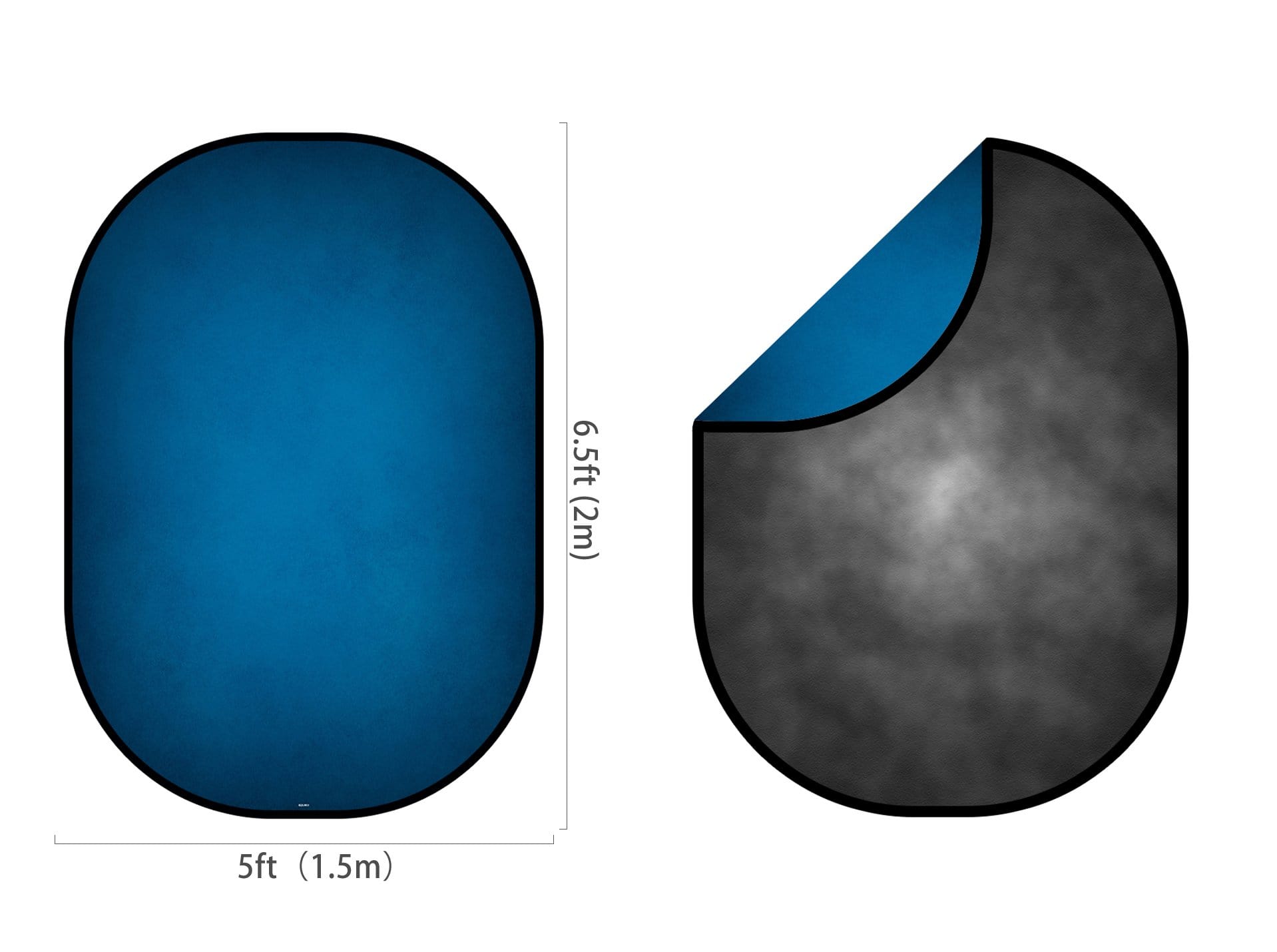 Kate Abstract Dark Gray/Blue Collapsible Backdrop Photography 5X6.5ft(1.5x2m) - Kate Backdrop