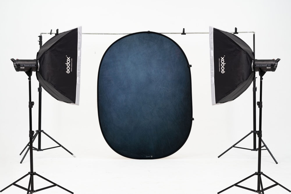 Kate Abstract Cream/Abstract Blue Collapsible Backdrop Photography 5X6.5ft(1.5x2m) - Kate Backdrop