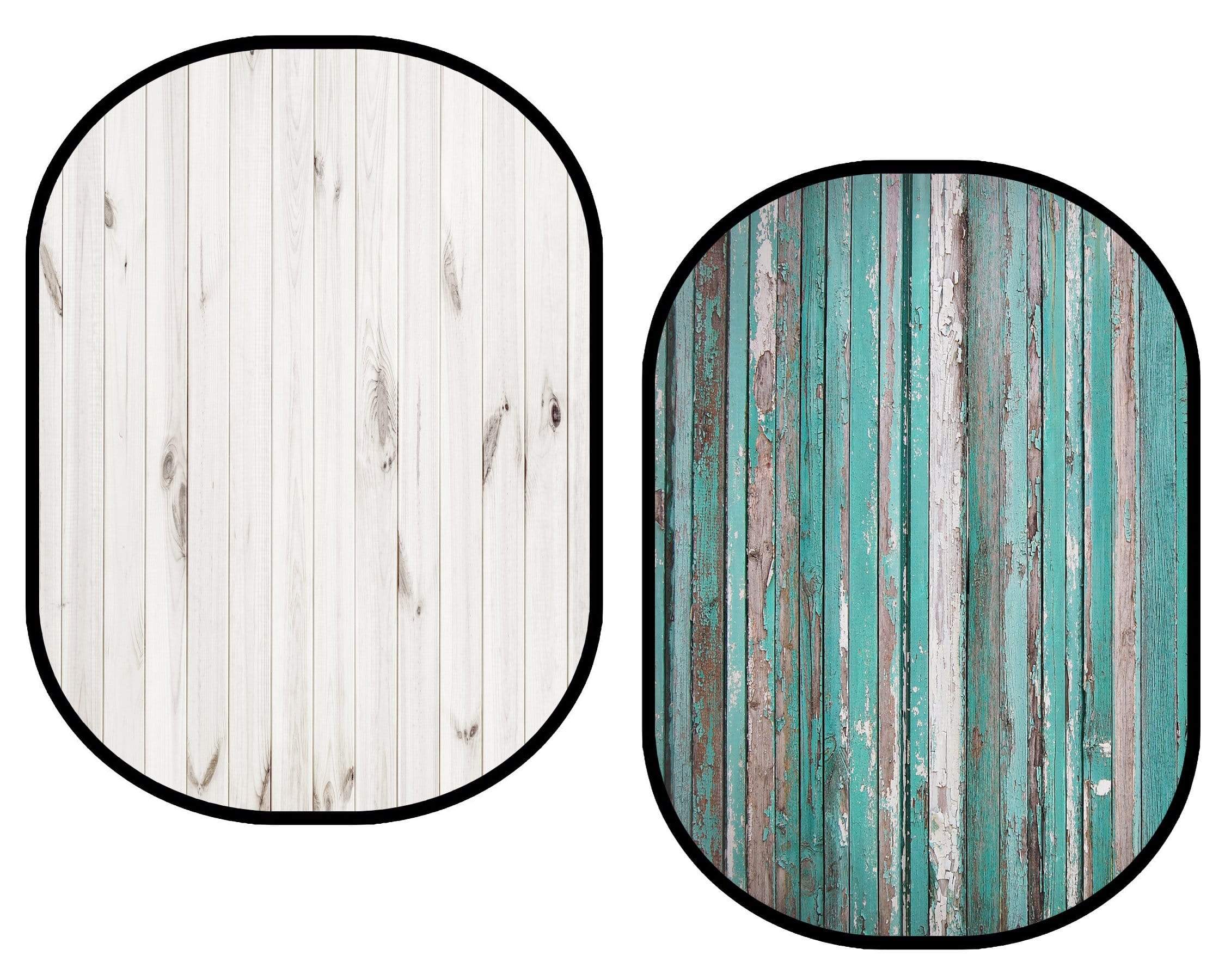 Katebackdrop拢潞Kate White Wood / Dark Blue Green Retro Wood Collapsible Backdrop Photography 5X6.5ft(1.5x2m)
