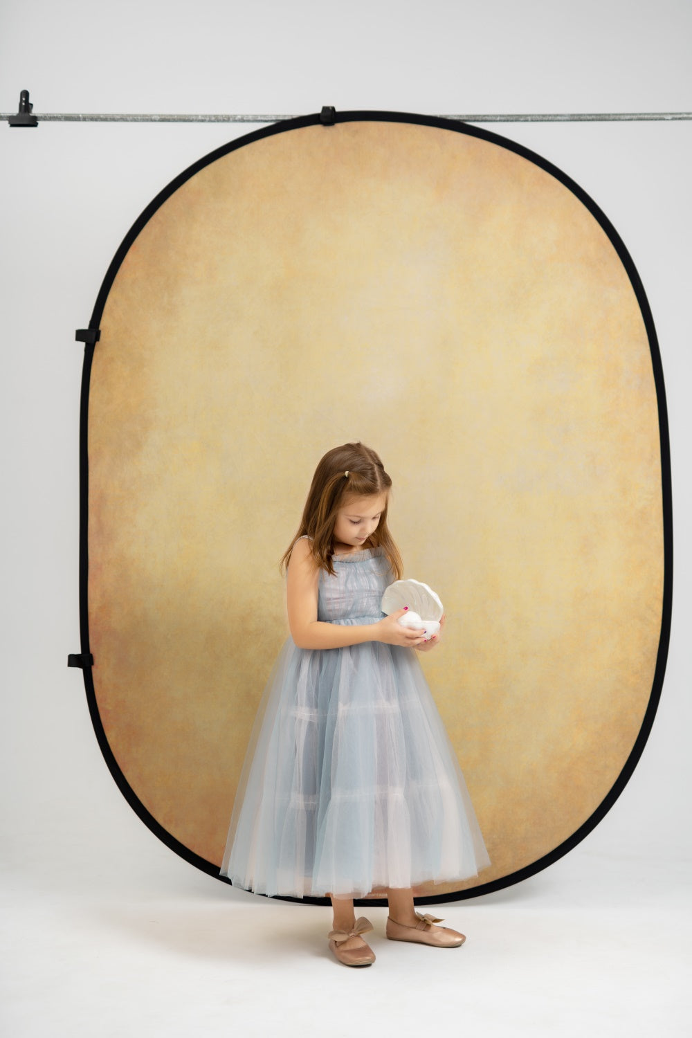 Kate Abstract Cream/Abstract Blue Collapsible Backdrop Photography 5X6.5ft(1.5x2m) - Kate Backdrop