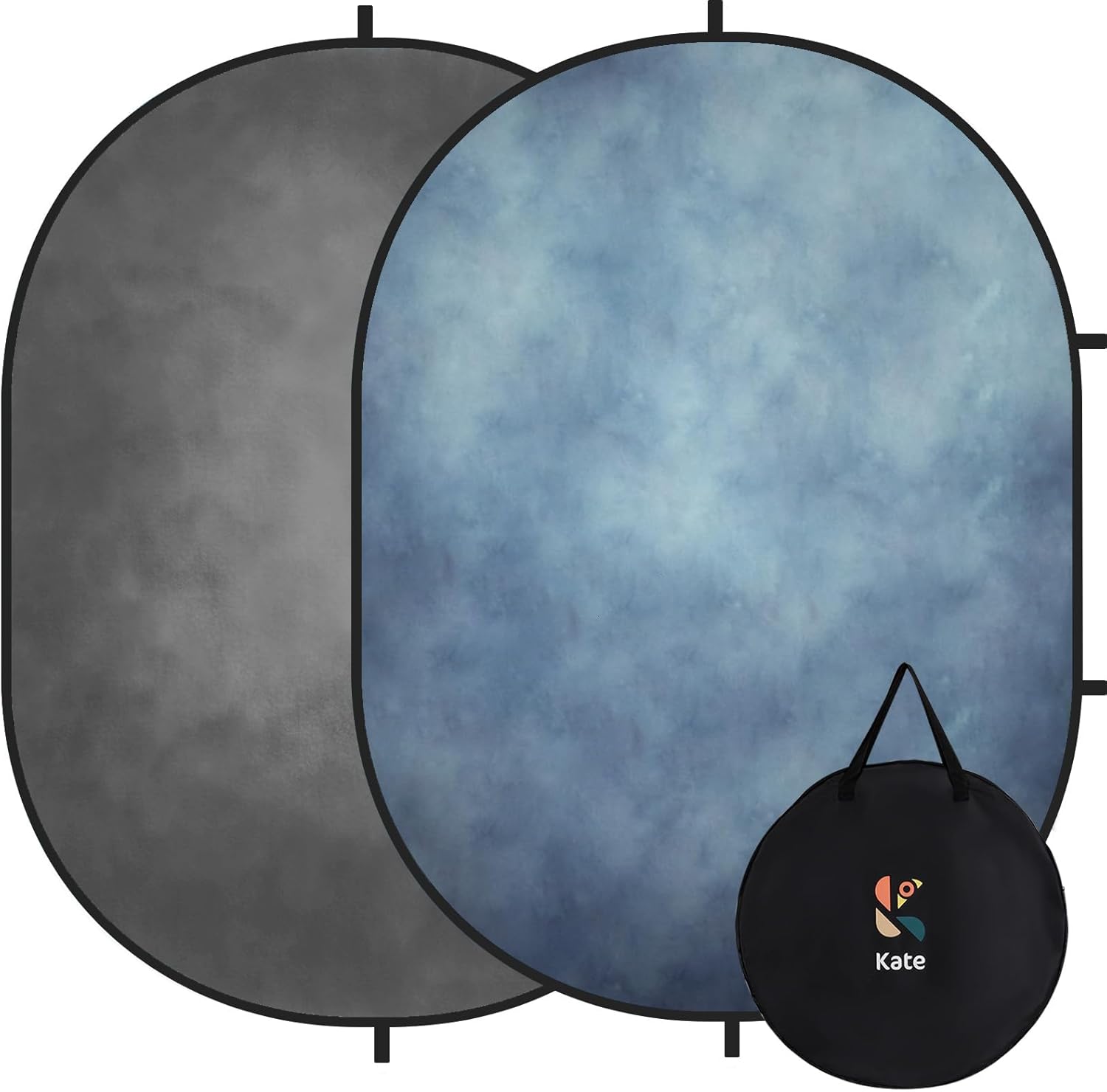 Kate Atelier Abstract Black/Dark Gray Texture Microfiber Collapsible Backdrop 6X8ft(1.8x2.4m)