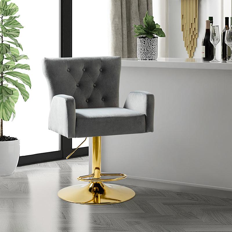 Lydia Velvet Swivel Adjustable Barstool - Hulala Home