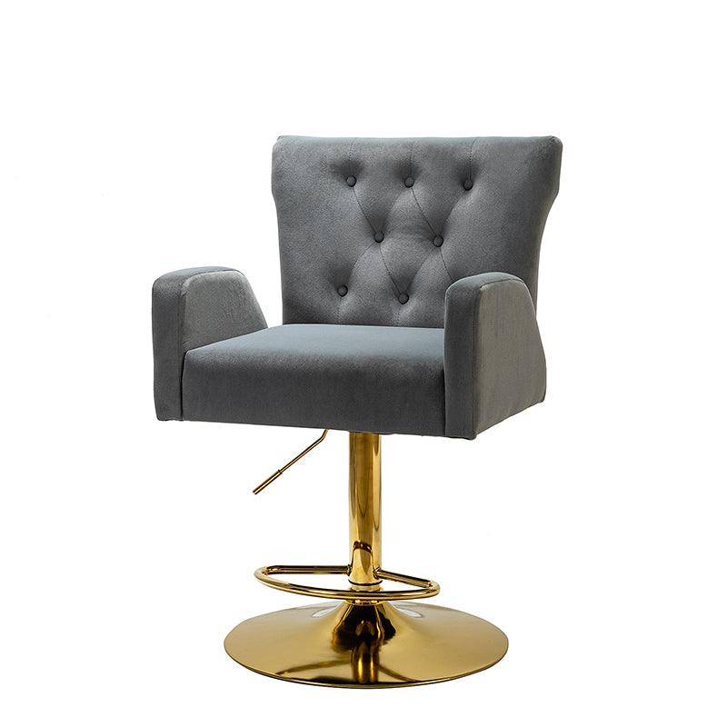Lydia Velvet Swivel Adjustable Barstool - Hulala Home