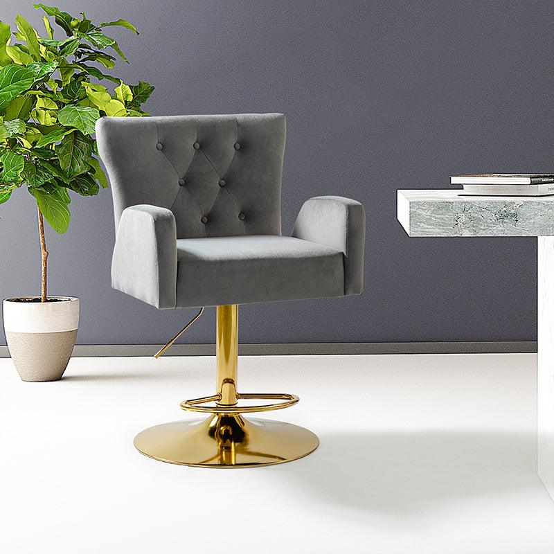Lydia Velvet Swivel Adjustable Barstool - Hulala Home