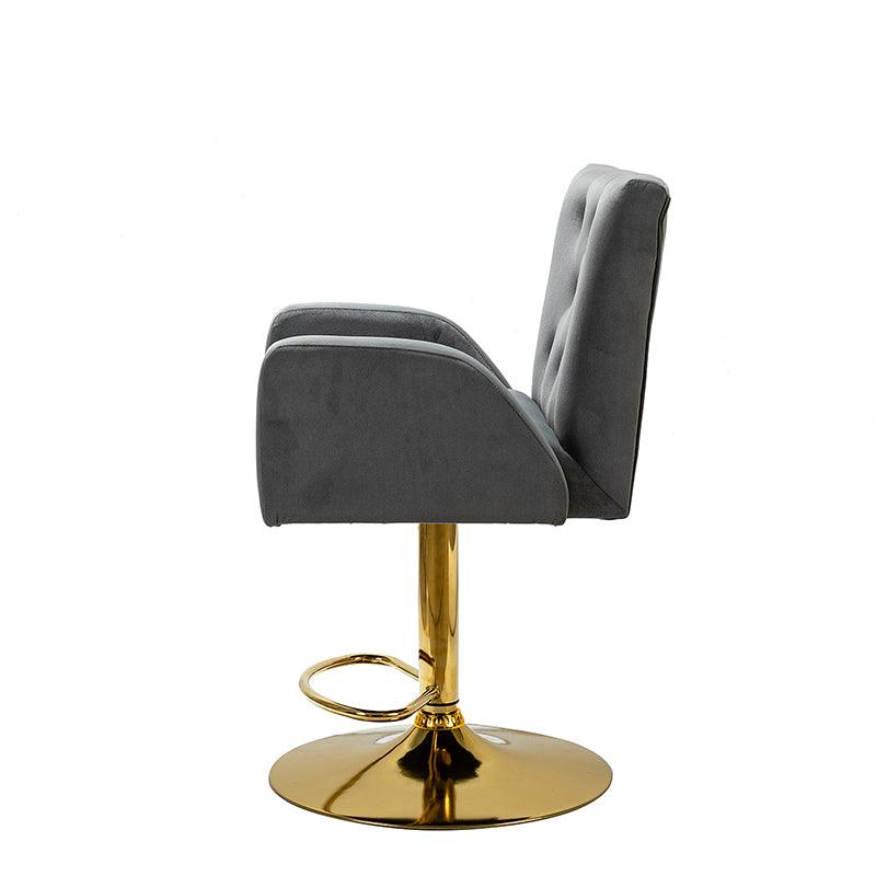 Lydia Velvet Swivel Adjustable Barstool - Hulala Home