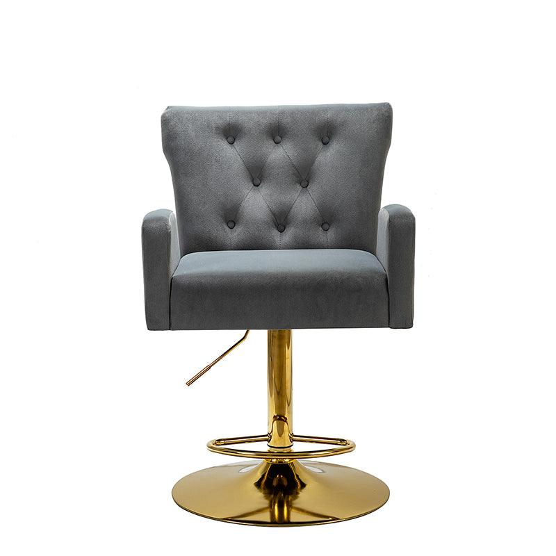 Lydia Velvet Swivel Adjustable Barstool - Hulala Home