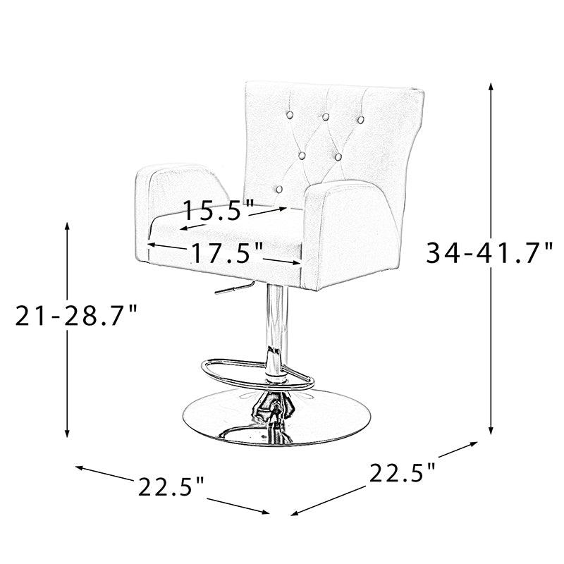 Lydia Velvet Swivel Adjustable Barstool - Hulala Home