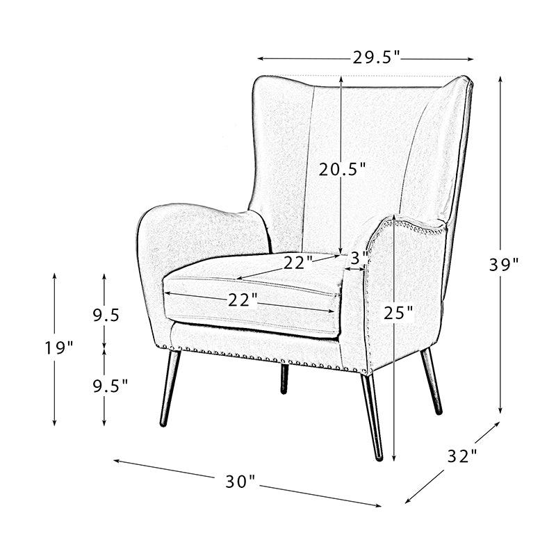 Shepherd Wingback Vegan Leather Armchair - Hulala Home