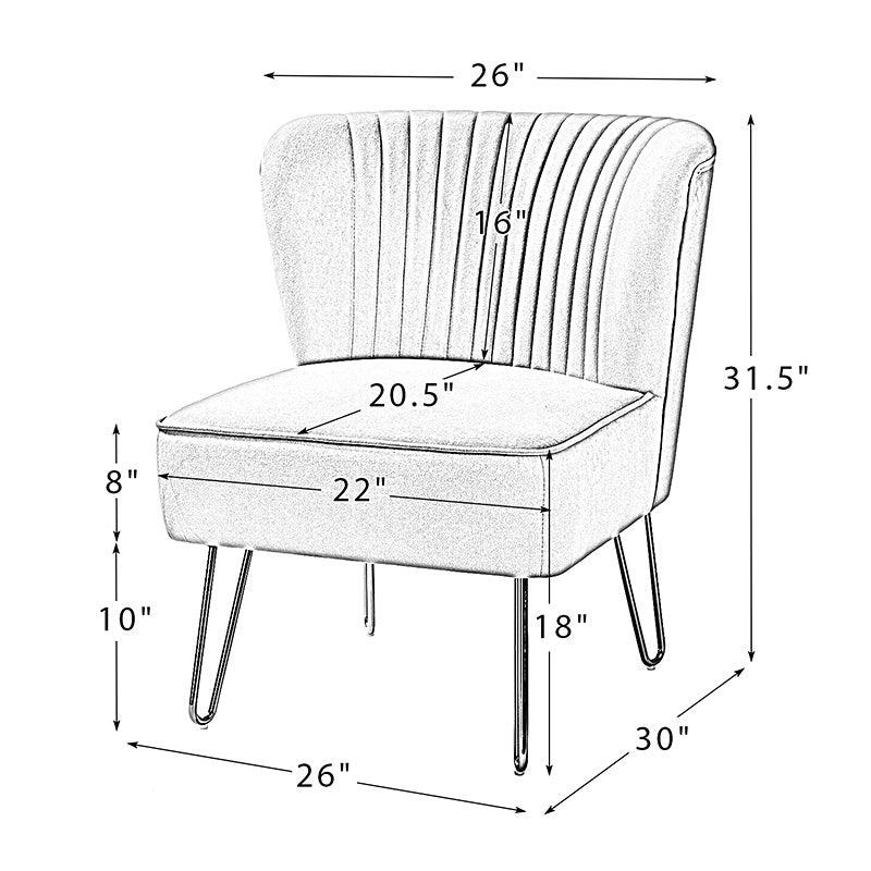 Ainhoa Velvet Tufted Back Accent Chair - Hulala Home