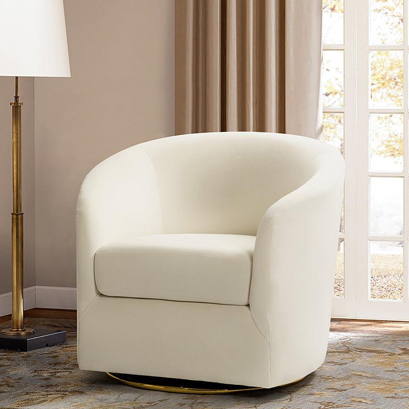 Emanuela Velvet Swivel Barrel Armchair - Hulala Home