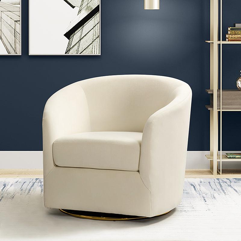 Emanuela Velvet Swivel Barrel Armchair - Hulala Home