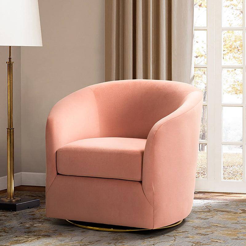 Emanuela Velvet Swivel Barrel Armchair - Hulala Home