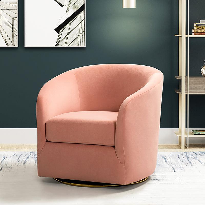 Emanuela Velvet Swivel Barrel Armchair - Hulala Home