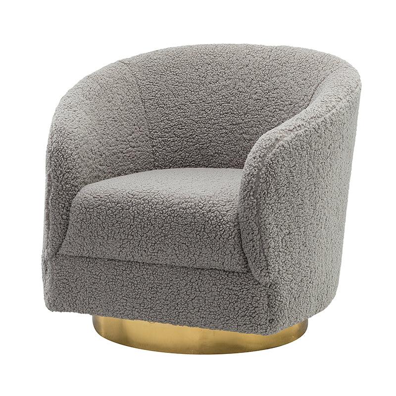 Victoria Boucle Swivel Barrel Chair - Hulala Home