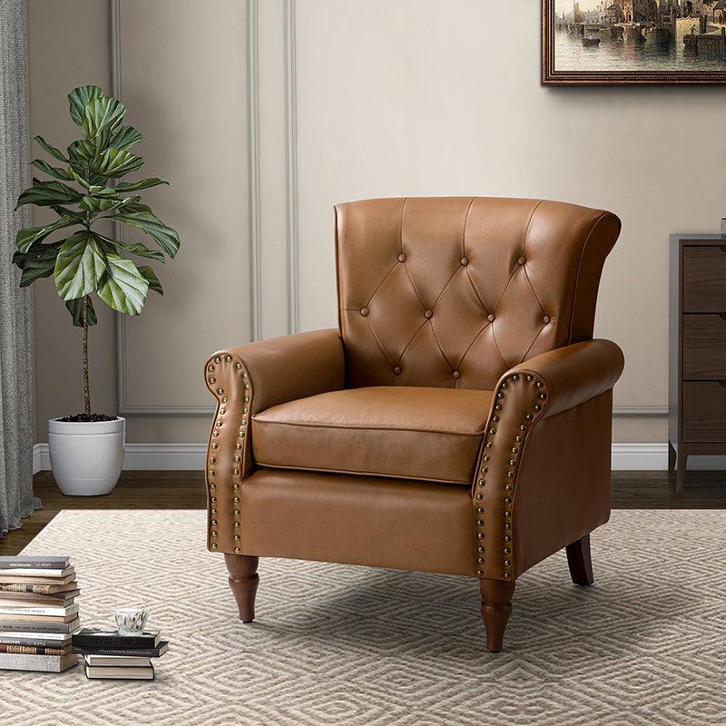 Deniz Vegan Leather Armchair - Hulala Home