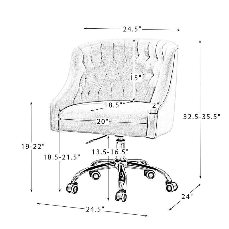 Penelope Velvet Tufted Office Chair - Hulala Home
