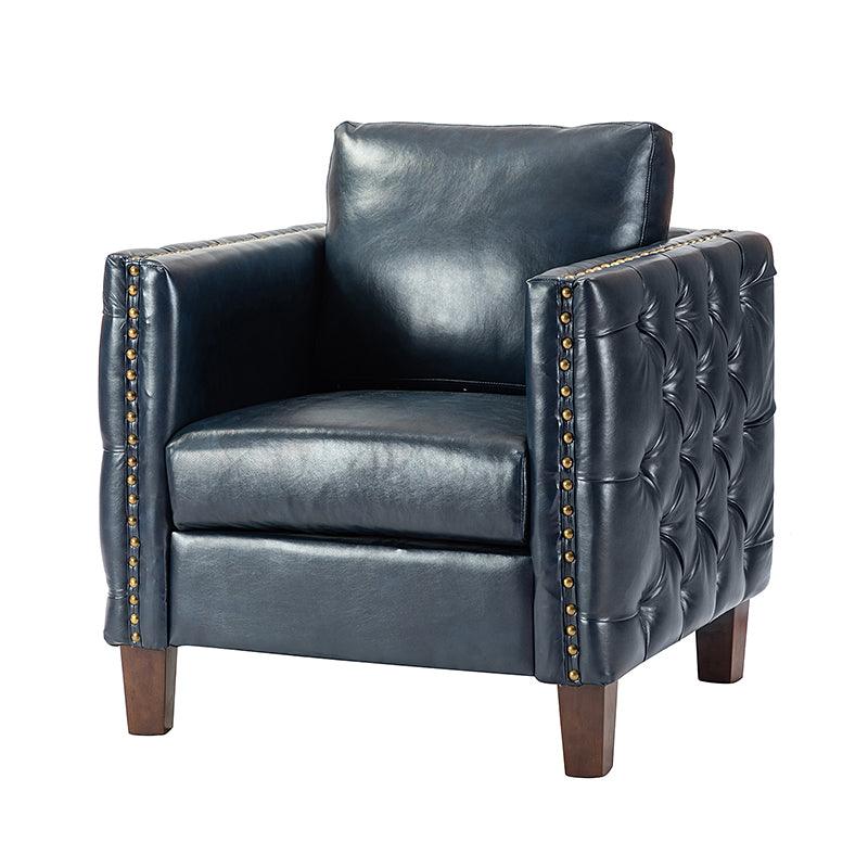 Paulo Vegan Leather Tufted Club Chair - Hulala Home